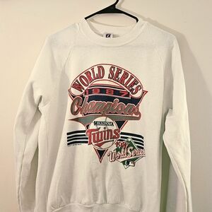 LOGO 7 White World Series Champions Crewneck